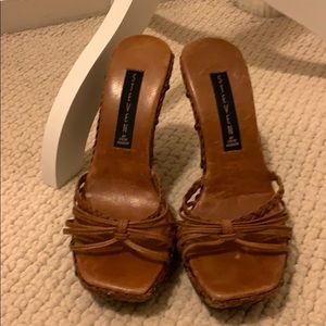 Genuine leather high heel sandal